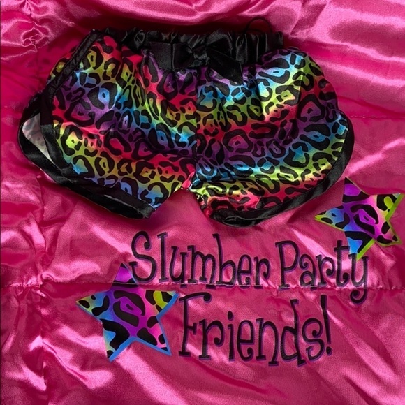 Build-A-Bear Animal Print Slumber Party Shorts & Sleeping Bag Bundle Set Retired - Picture 7 of 8